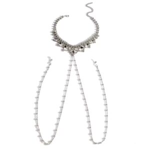 Rhinestone Nipple Clamp Chain Necklace – Sensual Metal Body Jewelry