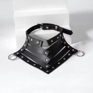 BDSM Leather Collar Choker – Gothic Rivet Punk Fetish Neck Harness1