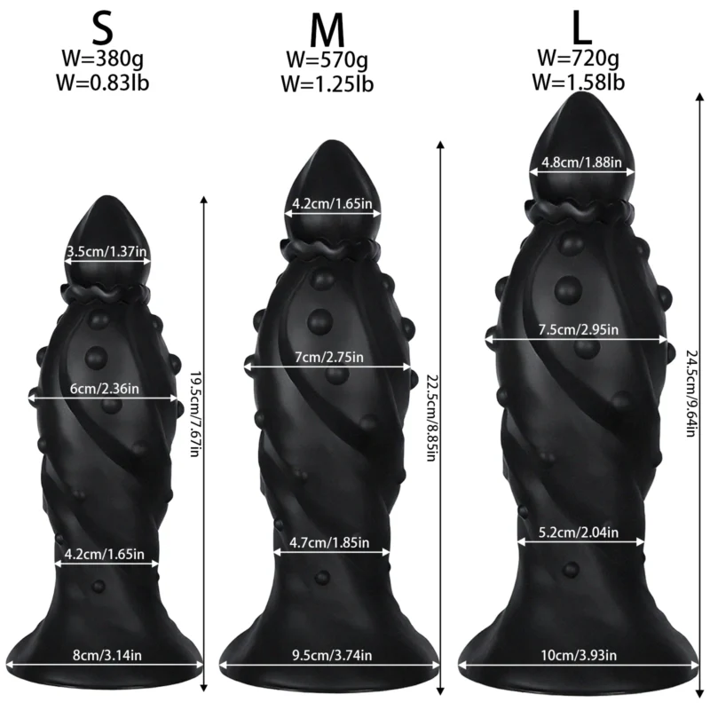 Huge Fantasy Monster Anal Plug – Black Large Butt Plug Dilator Training Toy