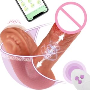 Wireless Remote Control Thrusting Dildo - 10-Speed Realistic Telescopic Vibrating Penis for Hands-Free Pleasure